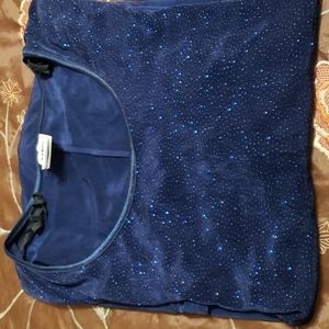 Navy Dress with Sequin Bodice